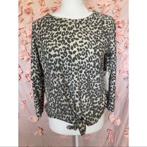 Cheetah print top, soft, cream and black, size s